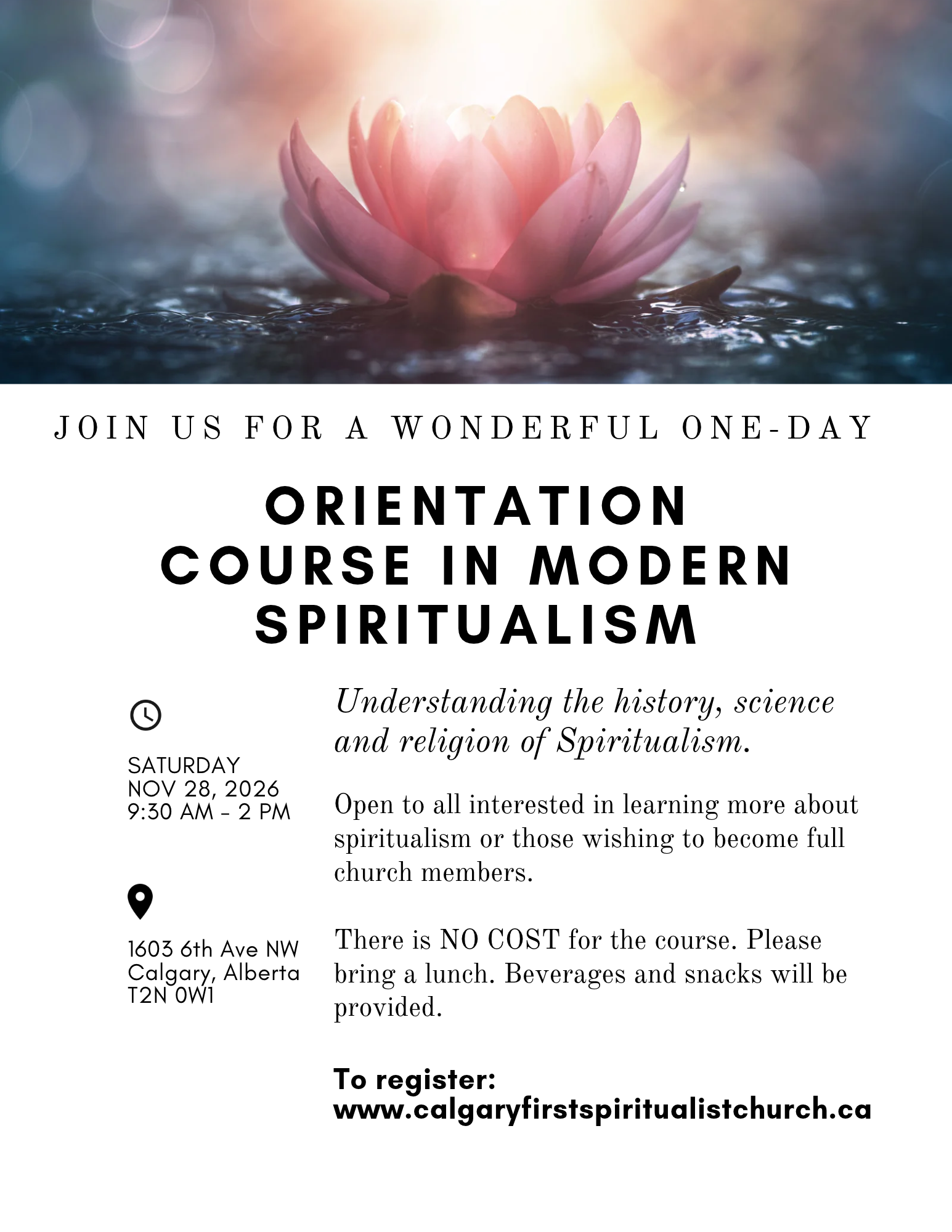orient to spiritualism nov 2026